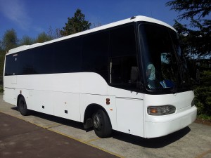 white bus