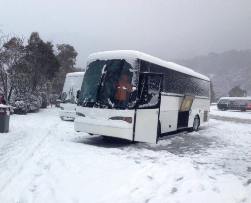 Bus in snow